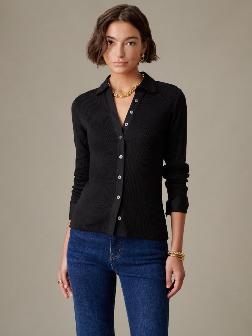 J McLaughlin Theodora Shirt - Black NEW